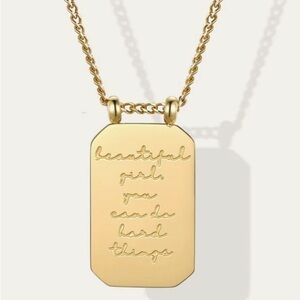 “Beautiful girl you can do hard things” necklace by Mantra NWT (18k gold dipped)